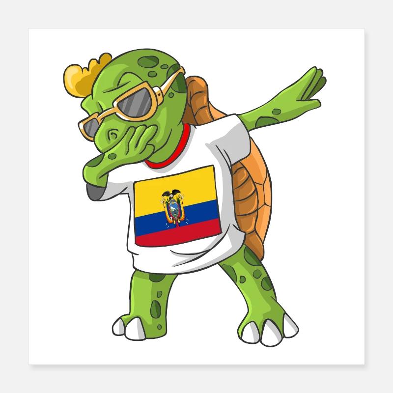 Ecuador Dabbing turtle Poster 16" x 16" (40x40 cm)