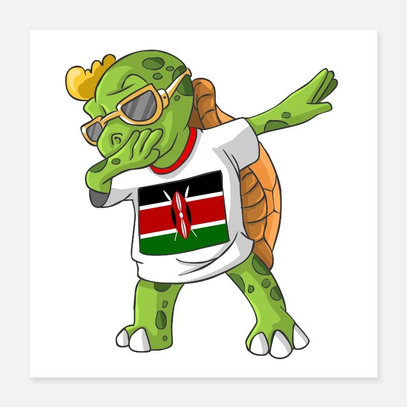 Kenya Dabbing turtle Poster 16" x 16" (40x40 cm)