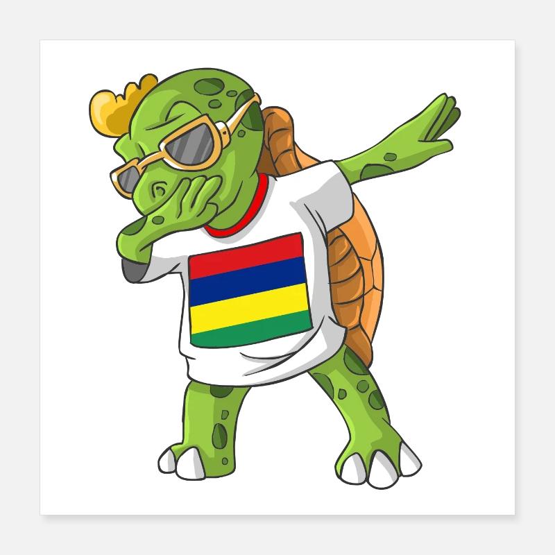 Mauritius Dabbing turtle Poster 16" x 16" (40x40 cm)