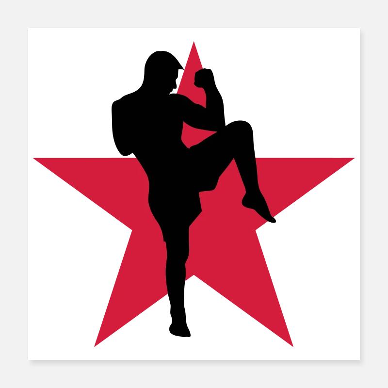 Kickboxen / Kickboxing / Kickboxer / Kick Boxing Poster 40x40 cm