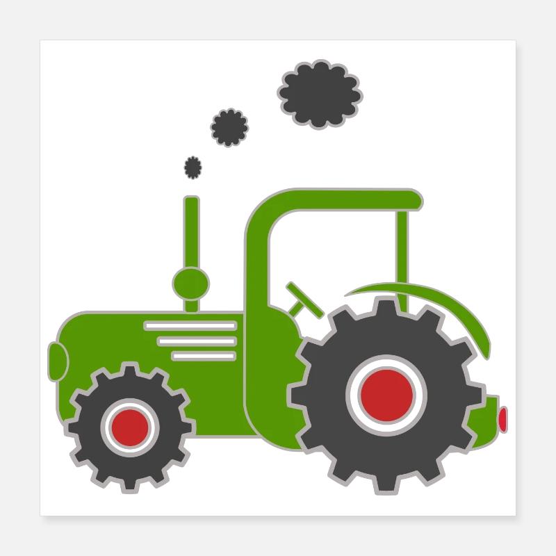 Green Tractor Poster 16" x 16" (40x40 cm)
