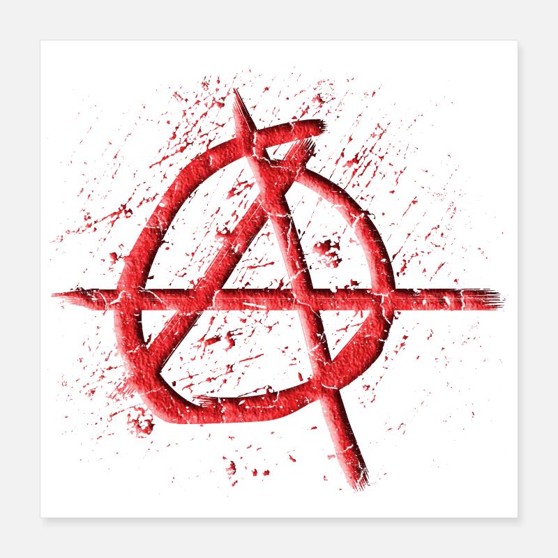 Cool anarchy symbol in 3D look for Antifa Punk Poster 16" x 16" (40x40 cm)