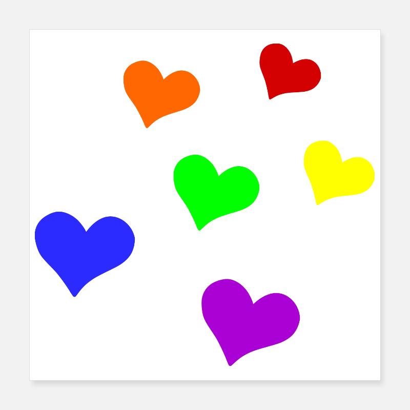 LGBT-Herzen Poster 40x40 cm