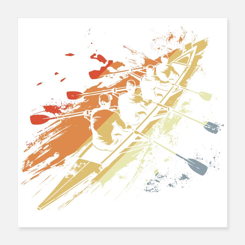 Retro Ruderteam Grafik Poster 40x40 cm