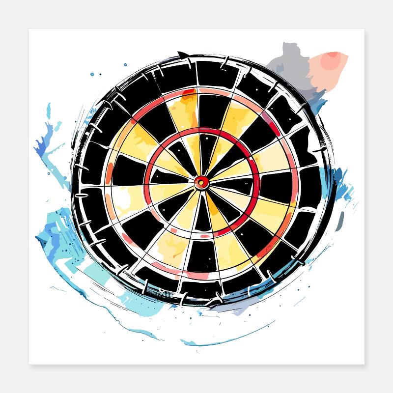 Croquis de jeu de fléchettes Poster 40 x 40 cm