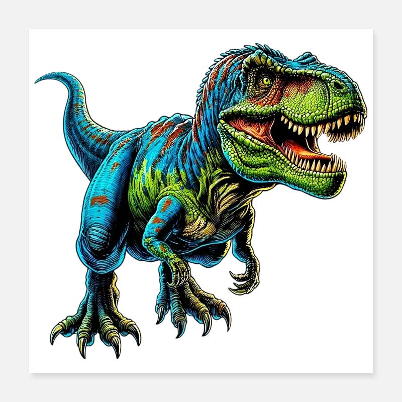 Dinosaure Poster 40 x 40 cm