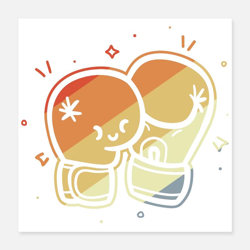 Gants de boxe vintage Comic Poster 40 x 40 cm