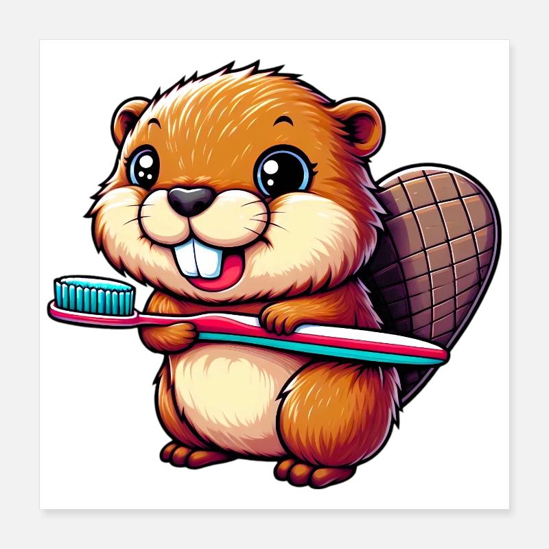 Beaver Poster 16" x 16" (40x40 cm)