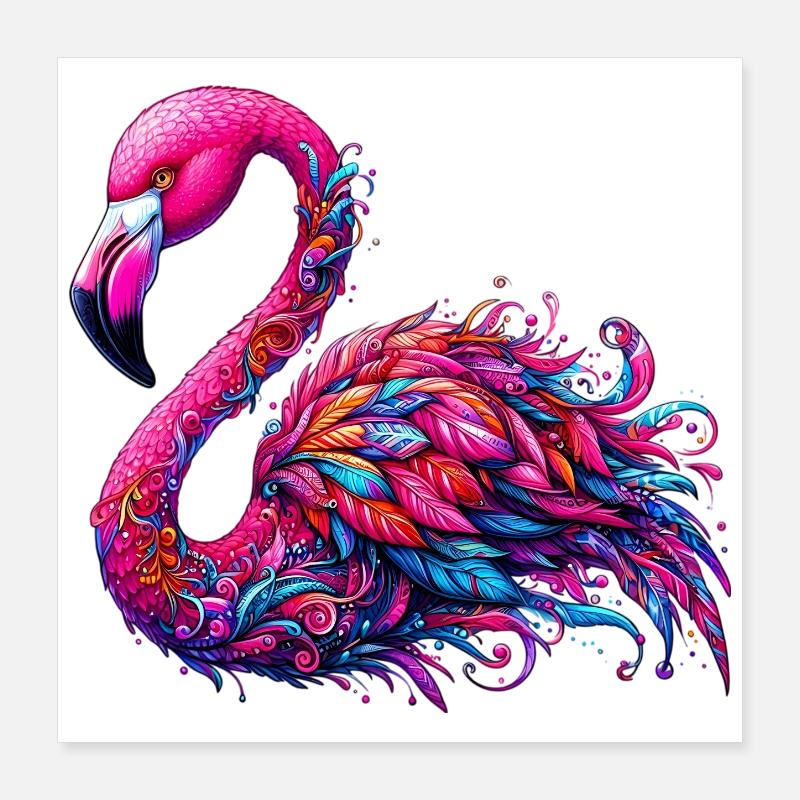 Flamant Poster 40 x 40 cm