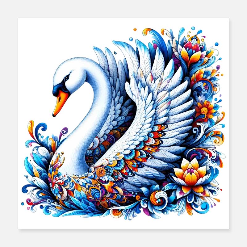 Schwan Poster 40x40 cm