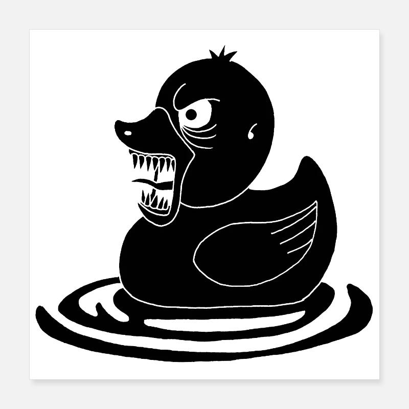 Black Demonic Duck Poster 16" x 16" (40x40 cm)