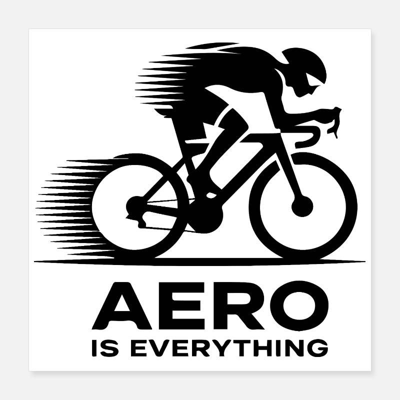 Cadeau Silhouette Aéro Cycliste Poster 40 x 40 cm