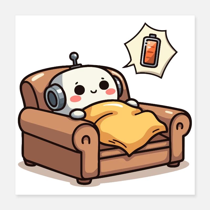 Robot économe en énergie Poster 40 x 40 cm