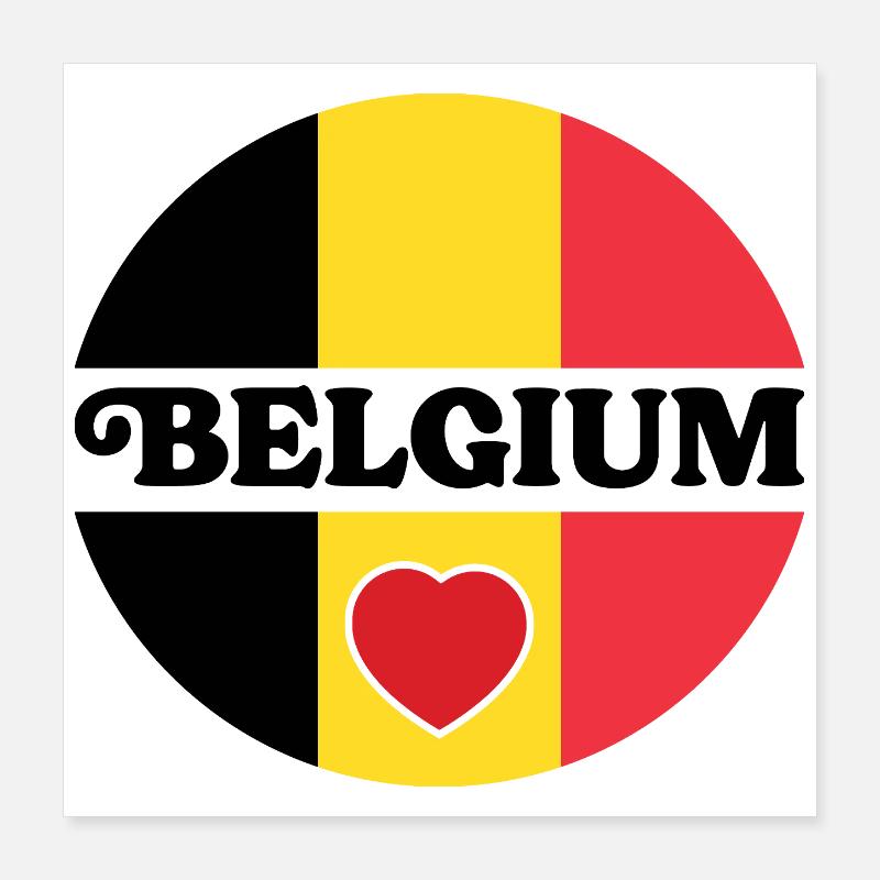 Design Belgium Cœurs Équilibrés Poster 40 x 40 cm