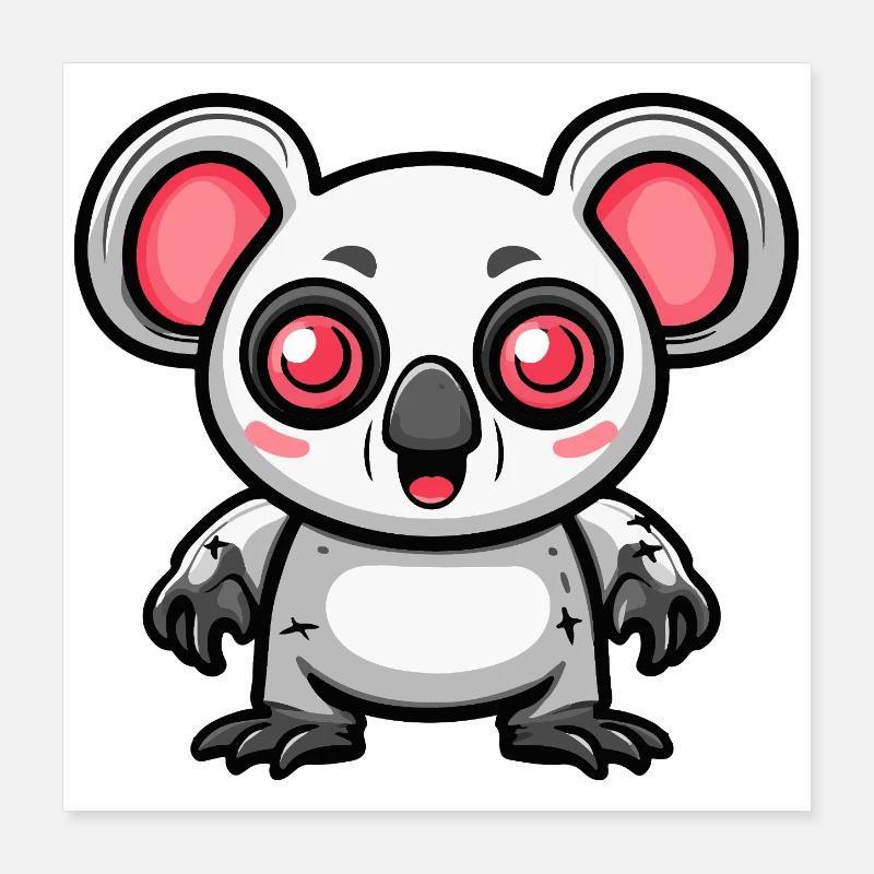 Koala Halloween Comic Lustig Poster 40x40 cm