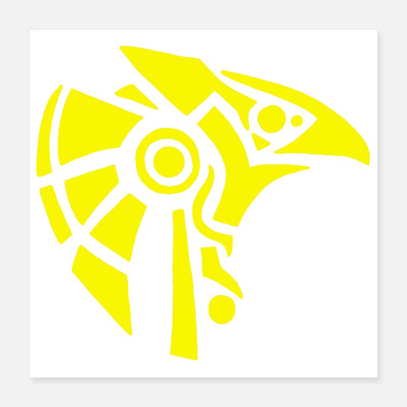 Dieu égyptien Horus (jaune) Poster 40 x 40 cm