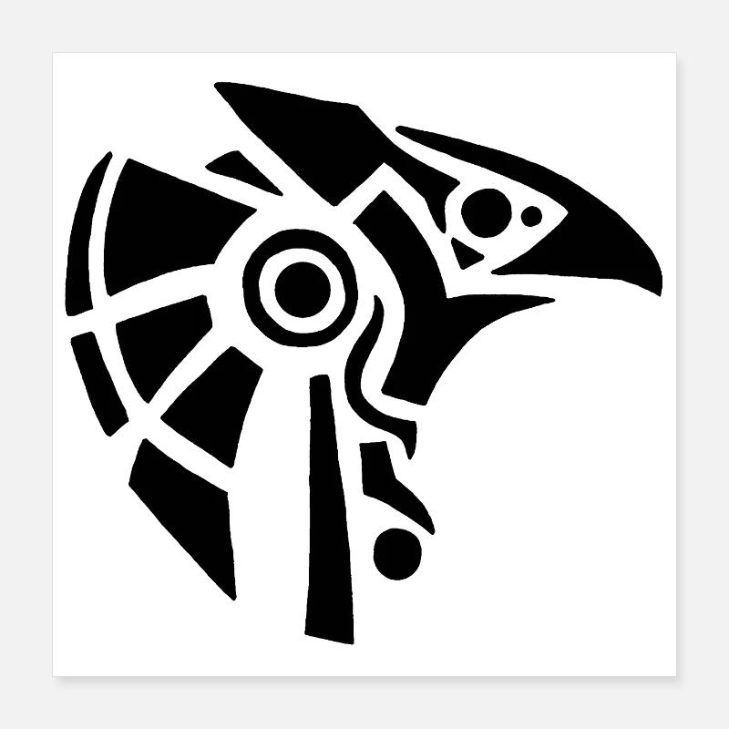 Dieu égyptien Horus (noir) Poster 40 x 40 cm