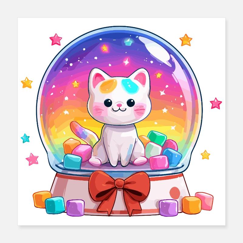 Rainbow Cats Snowglobe Poster 16" x 16" (40x40 cm)