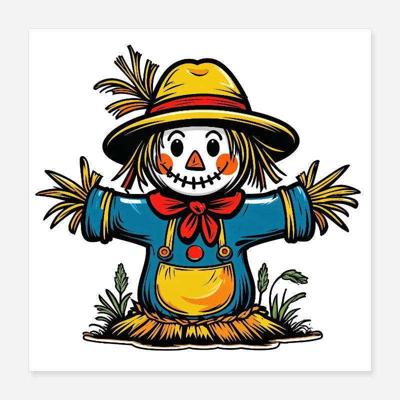 Conception d'Halloween de l'homme de paille Poster 40 x 40 cm