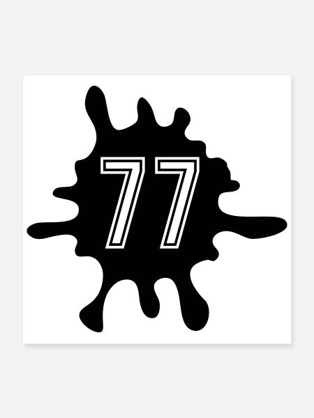 Blobs 77 Number - Poster 16" x 16" (40x40 cm) - white - Front
