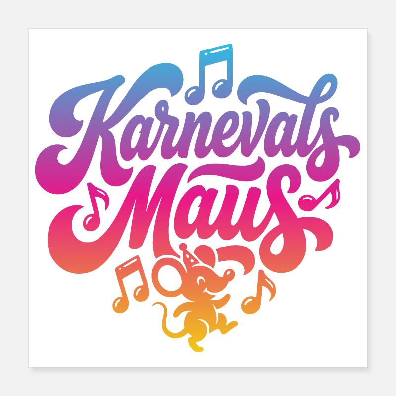 Karnevals Maus Karnevalsmaus Karneval Party Kostüm Poster 40x40 cm