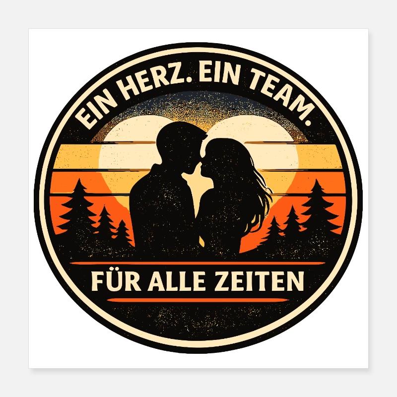 One heart, one team for all times Poster 16" x 16" (40x40 cm)