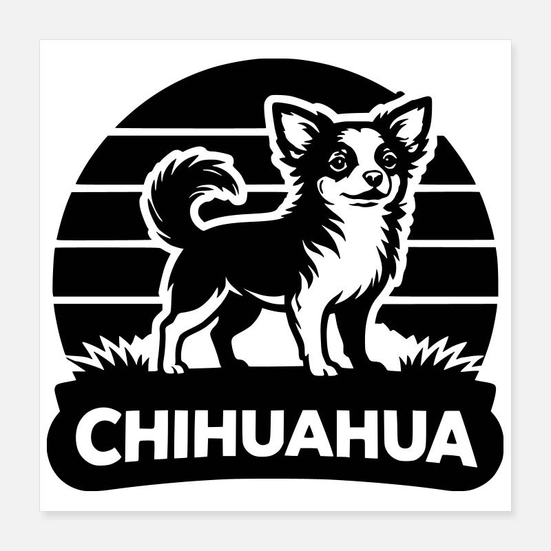 Chihuahua Silhouette Poster 40 x 40 cm