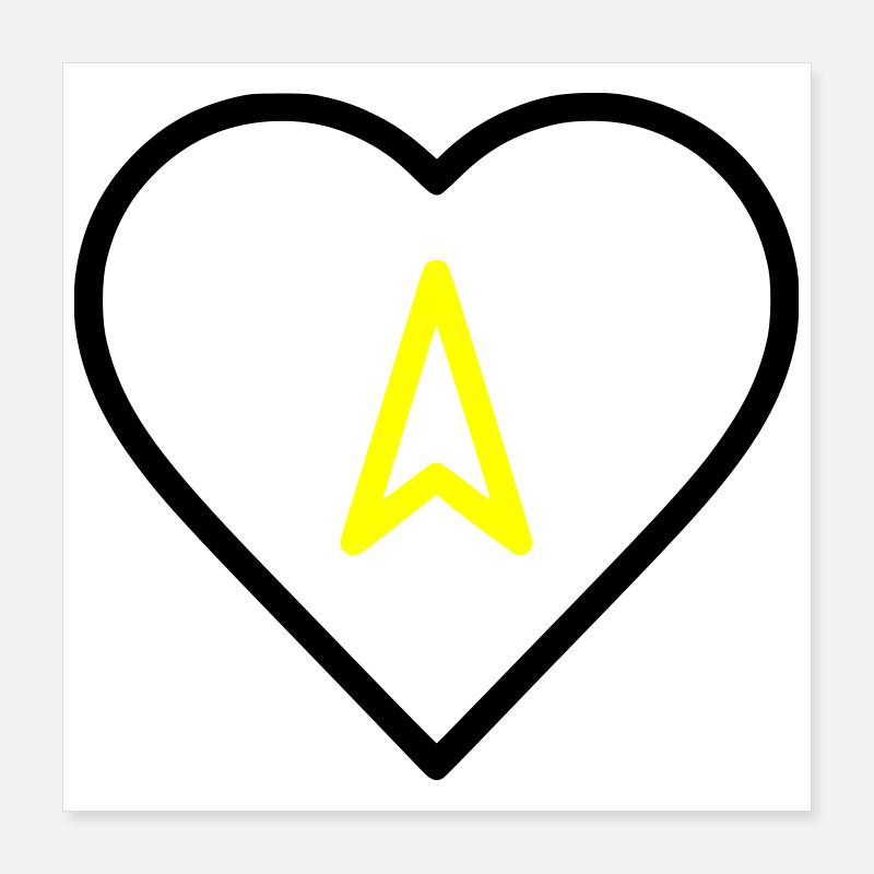 Heart with arrow direction Poster 16" x 16" (40x40 cm)