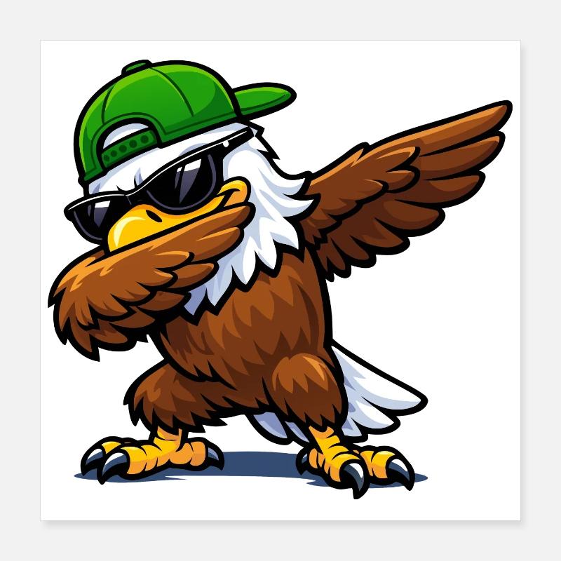 Dabbing Eagle Poster 40x40 cm
