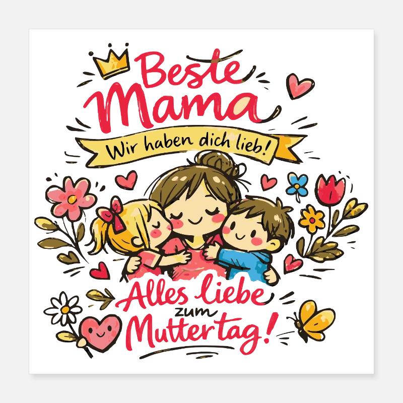  Mama Alles Liebe Muttertag Poster 40x40 cm