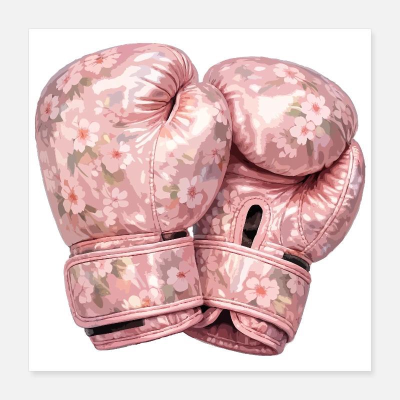 Gants de boxe floraux Poster 40 x 40 cm