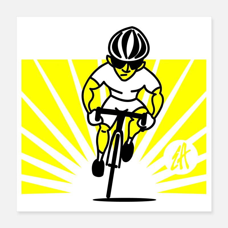 Radfahrer Poster 40x40 cm