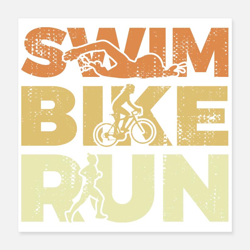 Triathlon Mädchen Poster 40x40 cm