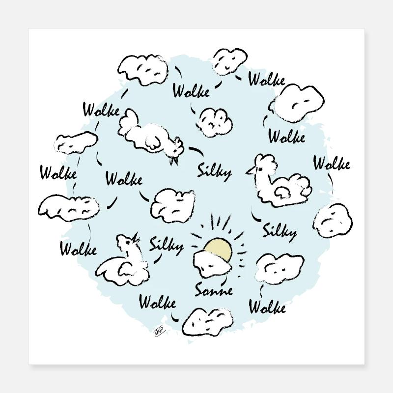 Nuage de soie Poster 40 x 40 cm