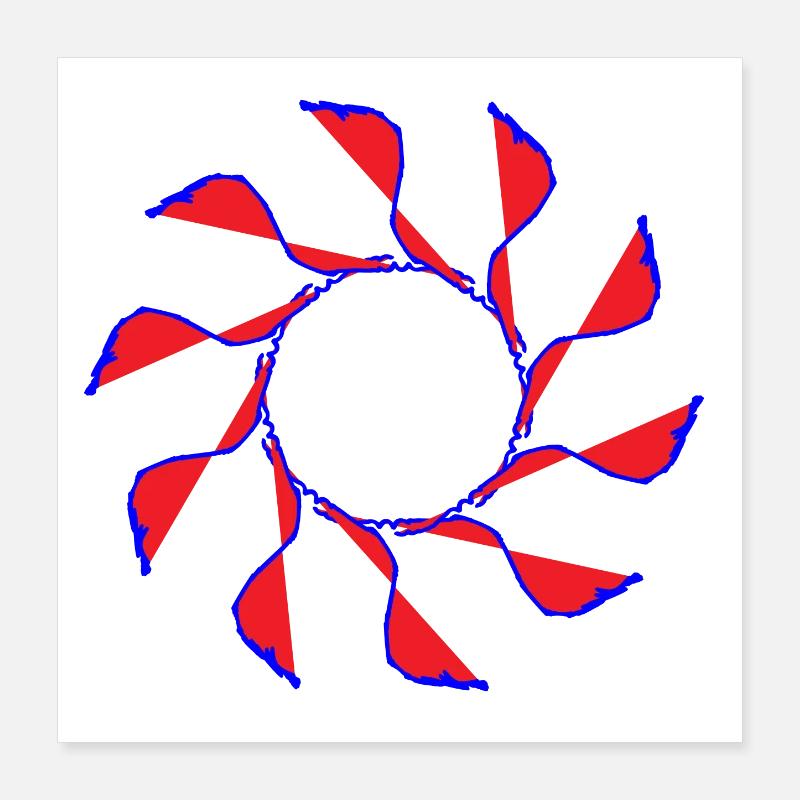 Pinwheel, Flower, Random Pattern Gyroscopic Poster 16" x 16" (40x40 cm)