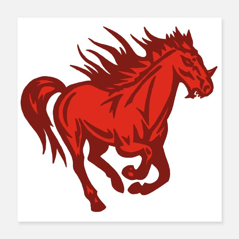 Dämonisches Pferd Poster 40x40 cm
