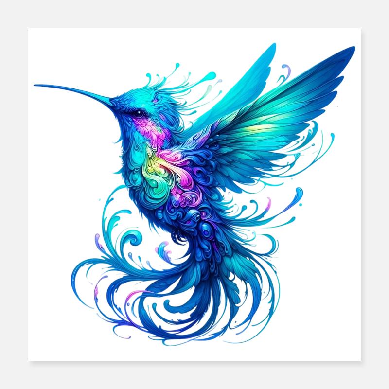 Hummingbird Poster 16" x 16" (40x40 cm)