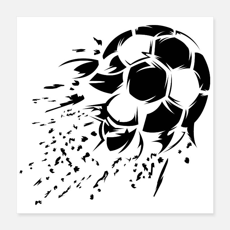 Fußball Schuss Explosion Symbol Team Illustration Poster 40x40 cm