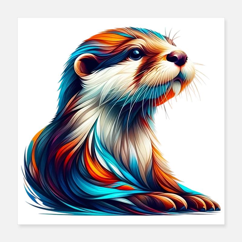 Loutre Poster 40 x 40 cm