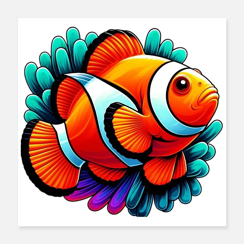 Poisson-clown Poster 40 x 40 cm