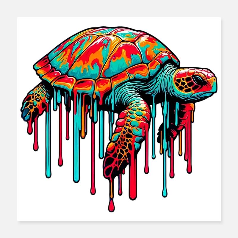 Tortue Poster 40 x 40 cm
