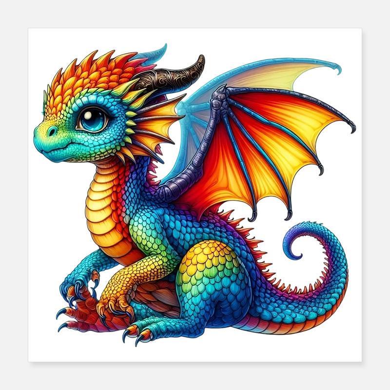 Dragon Poster 16" x 16" (40x40 cm)