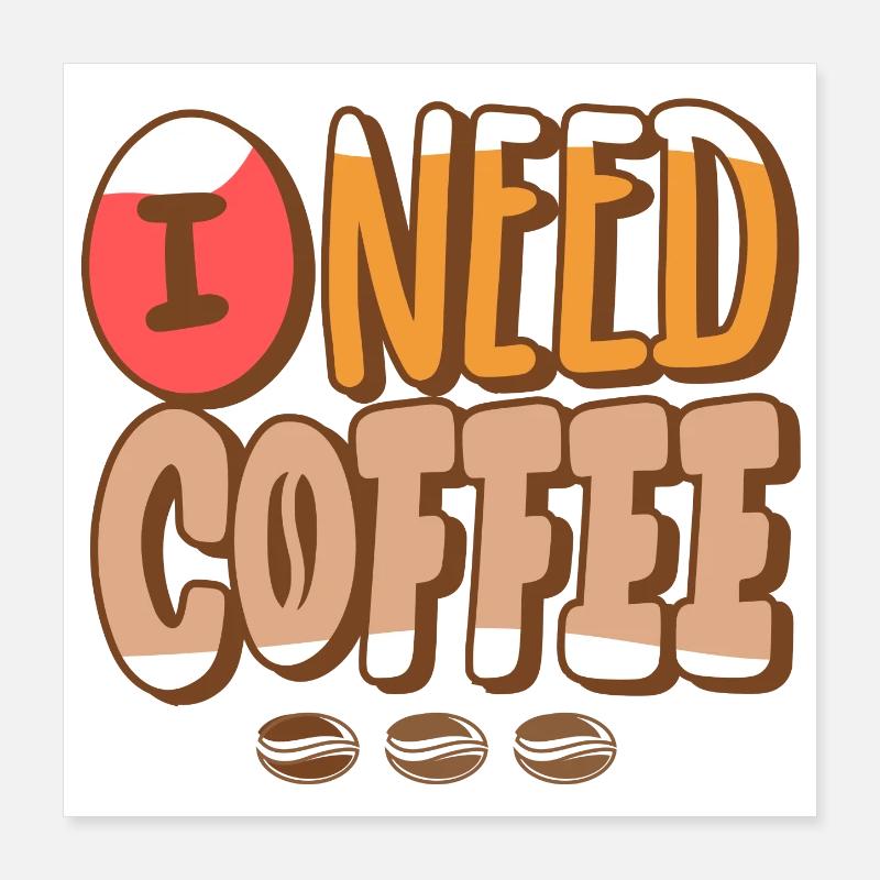 coffee, coffee fan, coffee bean Poster 16" x 16" (40x40 cm)