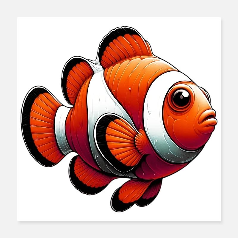 Clownfish Poster 16" x 16" (40x40 cm)