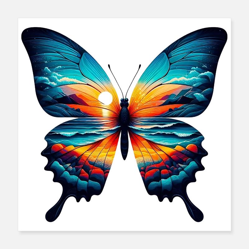 Papillon Poster 40 x 40 cm