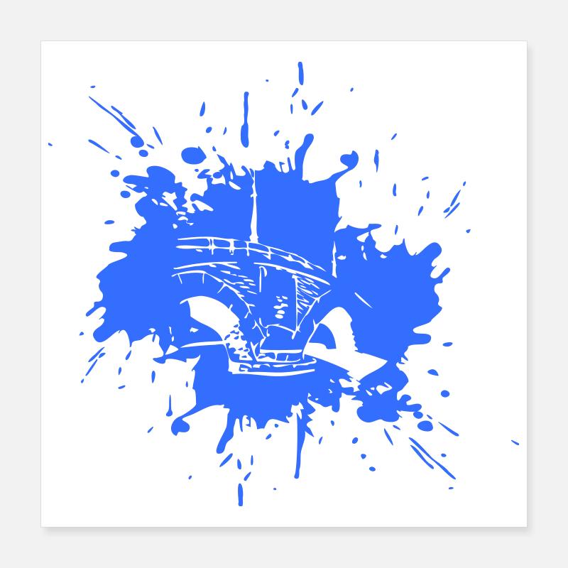 Pont dans une éclaboussure > vectorgraphique Poster 40 x 40 cm