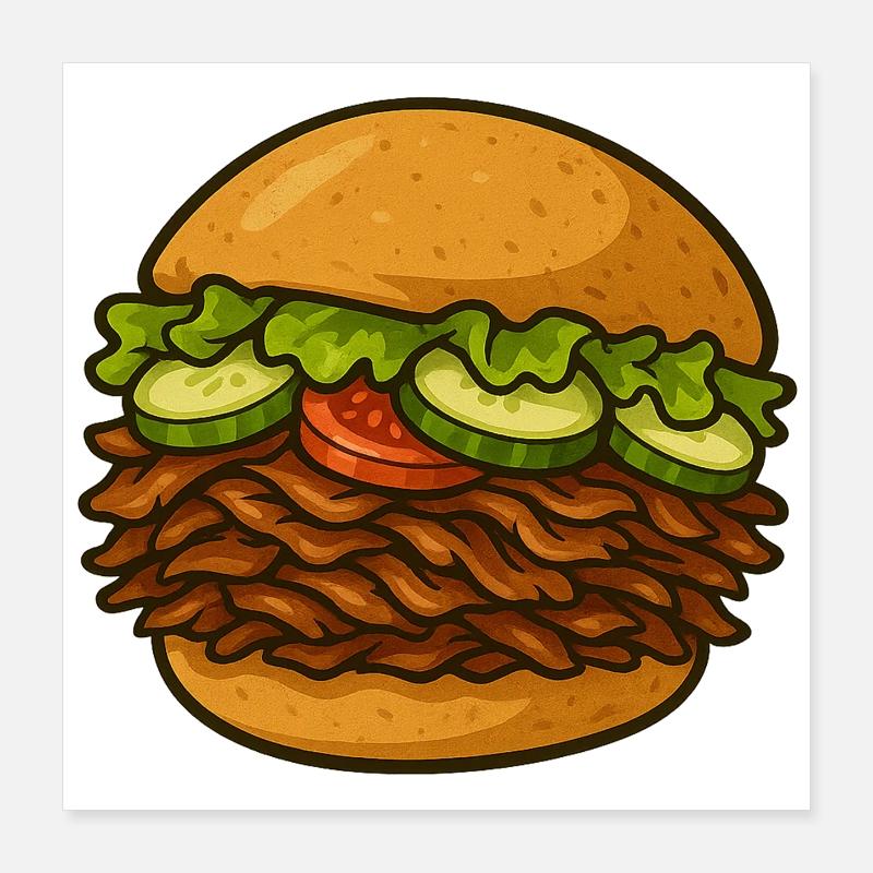 Kebab with everything Poster 16" x 16" (40x40 cm)