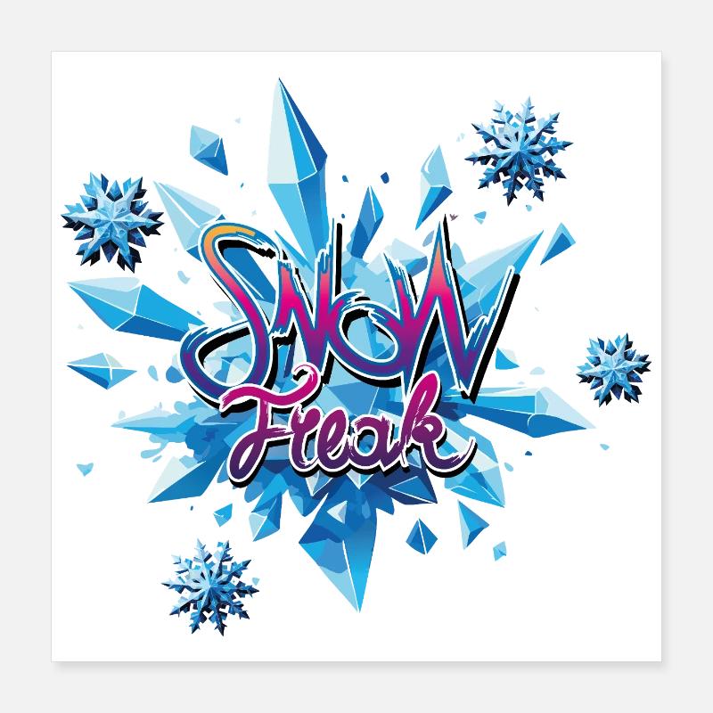 Schneekristall Explosion Poster 40x40 cm