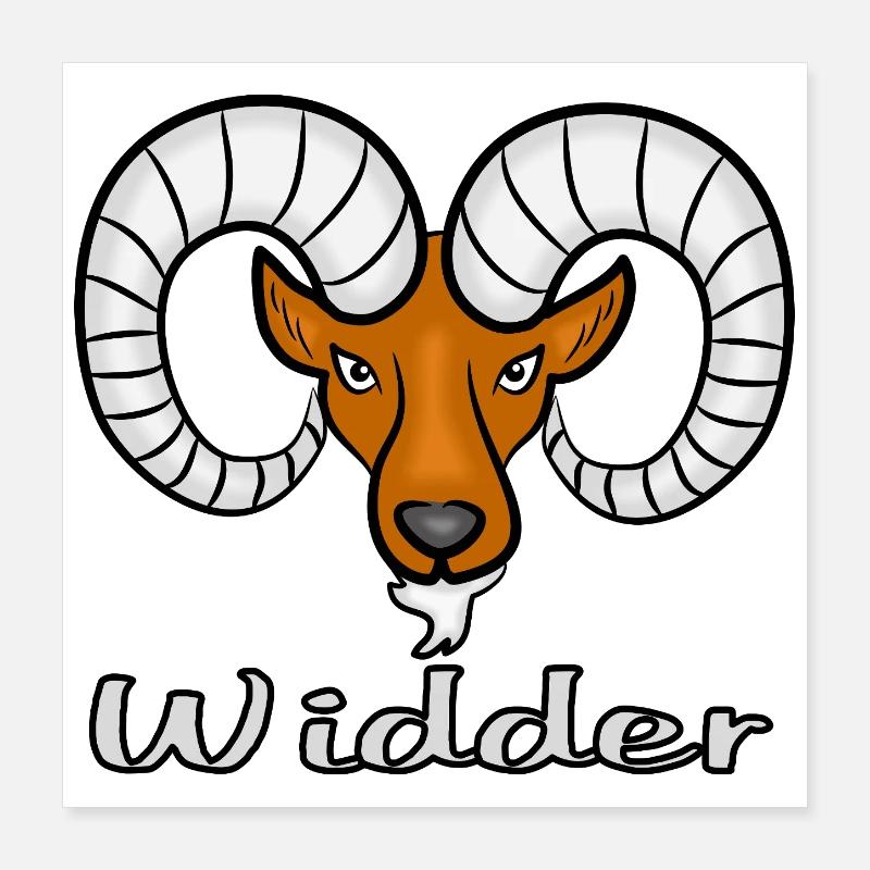 Widder Sternzeichen Poster 40x40 cm