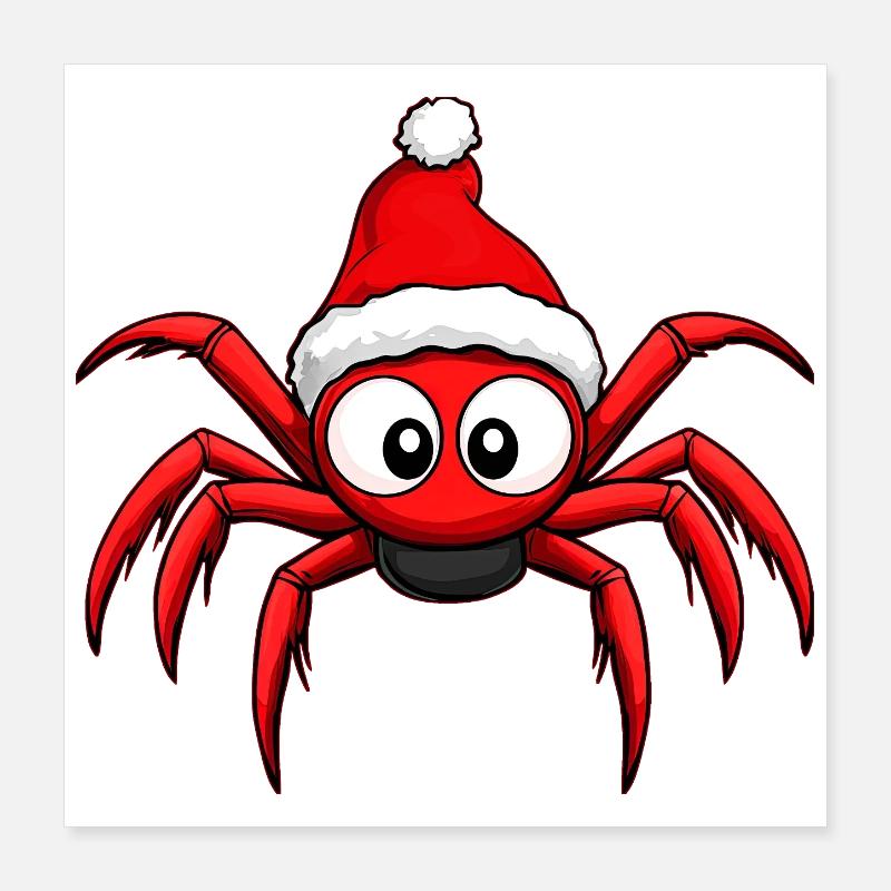Araignée du Père Noël Poster 40 x 40 cm